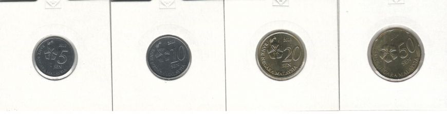 Malaysia set of 4 coins 2012-2014 UNC