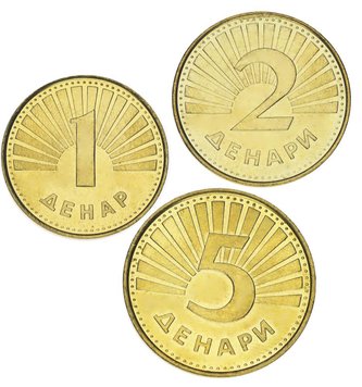 Macedonia set of 3 coins 2001 UNC 1, 2, 5 denars