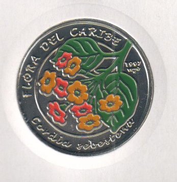 Cuba 1 peso 1997 "Caribbean Flora - Cordia Sebestena" UNC (KM # 621)