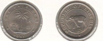 Liberia 1/2 cent 1941 VF (km # 10a)