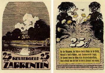 Banknote Germany Notgeld 25 pfennig 1922 F-VF Zarrentin