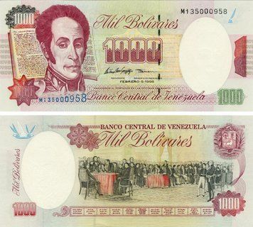 Банкнота Венесуэла 1000 боливар 1998 UNC (P73a) Б16219 фото