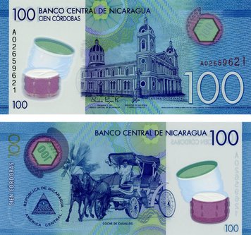 Nicaragua 100 cordoba 2015 Polymer UNC (P212)