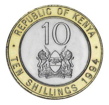 Монета Кения 10 шиллингов 1994 Биметалл AU-UNC М25658 фото
