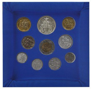 Набір монет Сан-Марино набір із 10 монет 1995 UNC 1, 2, 5, 10, 20, 50, 100, 200, 500, 1000 лір (срібло) М23381 фото