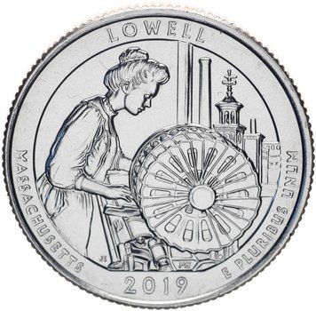 Монета США 25 центів (квотер) 2019 D &laquo;46-й парк - Лоуел&raquo; UNC М10625 фото