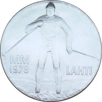 Монета Фінляндія 25 марок 1978 &laquo;Спорт.&nbsp;Лижі.&nbsp;Лижник &raquo;Срібло AU-UNC (KM#56) М09558 фото