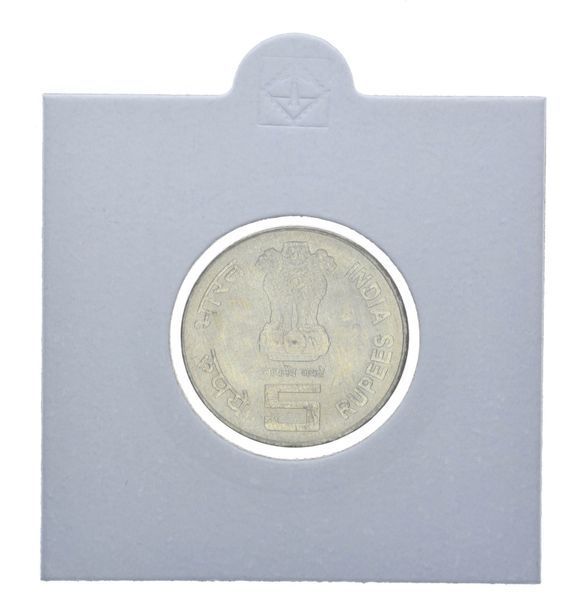 Индия 5 рупий 2010 "150 лет установления налоговой системы" F-VF М12010 фото