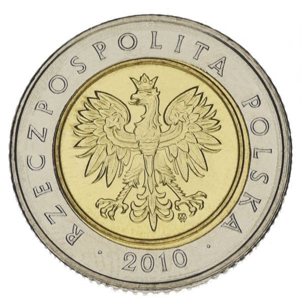 Poland 5 PLN 2010 Bimetal UNC