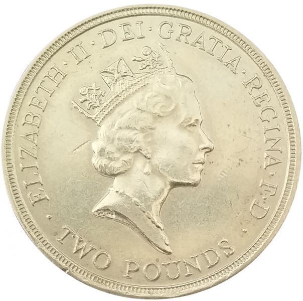 Монета Великобритания 2 фунта 1986 F-VF (KM#947) М08765 фото