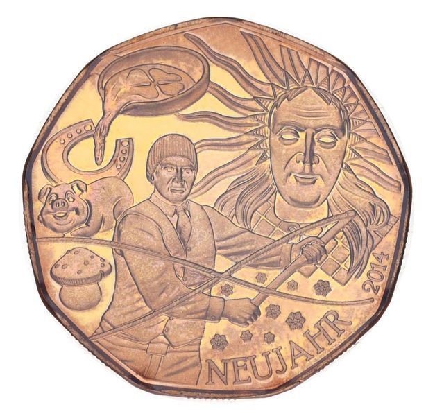 Монета Австрія 5 євро 2014 &laquo;Новий рік&raquo; UNC (KM#3228) М02896 фото