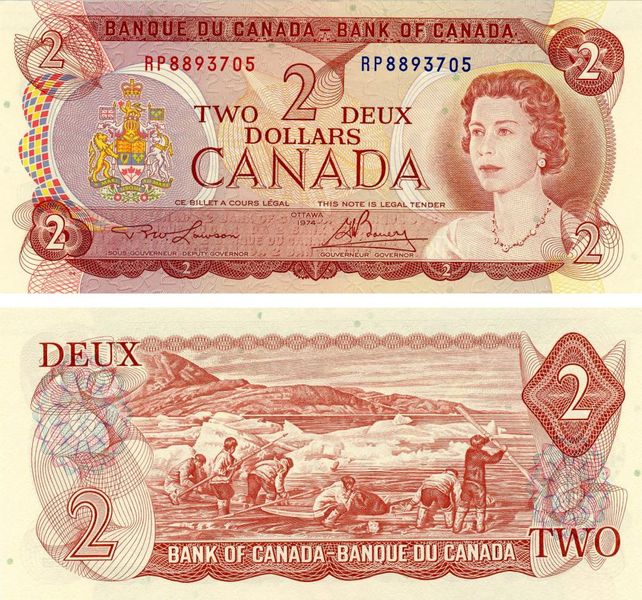 Canada 2 dollars 1974 UNC (P86)