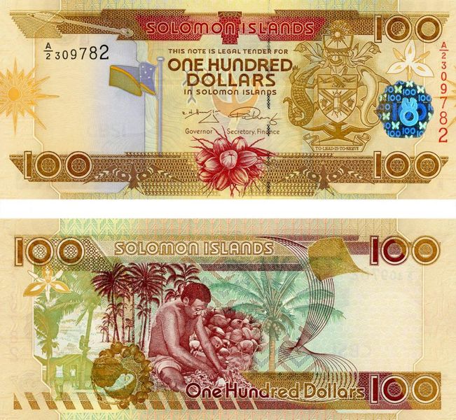 Соломонові острови 100 доларів 2006 UNC (P30a) Б07137 фото