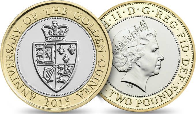 United Kingdom 2 pounds 2013 "350 Years of Guinea" UNC blister (KM # 1241)