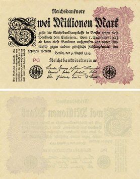 Banknote Germany 2000000 marks 1923 AU-UNC 2 Millionen (P104a)