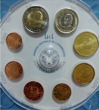 Іспанія набір з 8 монет євро 1999-2000 VF-AU 1, 2, 5, 10, 20, 50 євроцентів, 1, 2 євро М03117 фото