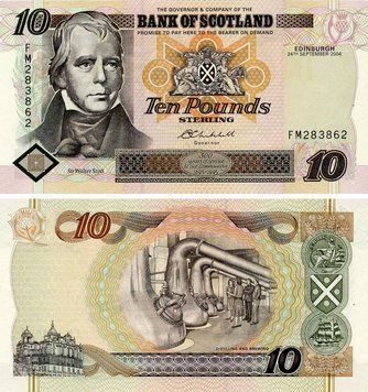 Банкнота Шотландія 10 фунтів 2004 AU-UNC (P120e) Б23228 фото