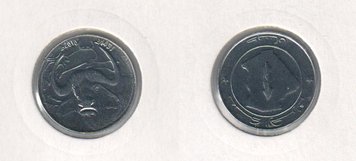 Алжир 1 динар 2010 року «Буйвол» UNC (KM#129) М01998 фото