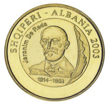 Монета Албанія 50 лек 2003 VF-AU 100 years after the death of Hieronymus de Rada М24403 фото
