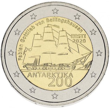 Estonia 2 euro 2020 Bimetal UNC 200th anniversary of the discovery of Antarctica Ship