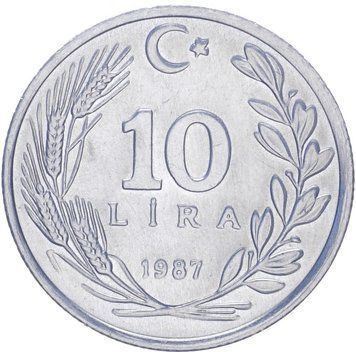 Монета Турция 10 лир 1987 UNC М10232 фото