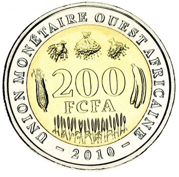 Західна Африка 200 франків 2010 Біметал UNC М14088 фото