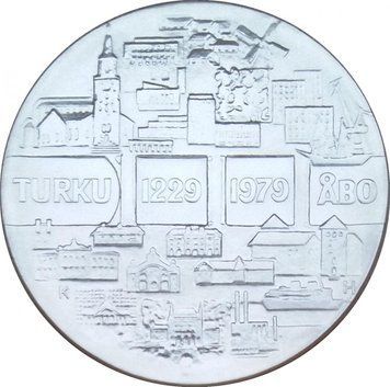 Монета Фінляндія 25 марок 1977 &laquo;750 років місту Турку&raquo; Срібло AU-UNC (KM#58) М09559 фото