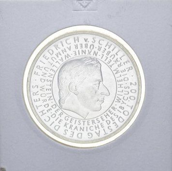 Монета Німеччина 10 євро 2005 &laquo;Фрідріх Шиллер&raquo; Срібло UNC М10893 фото
