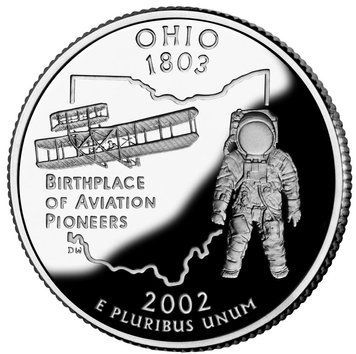 Монета США 25 центів (квотер) 2002 D &laquo;Штати і території - Огайо&raquo; UNC (KM#332) М01897 фото