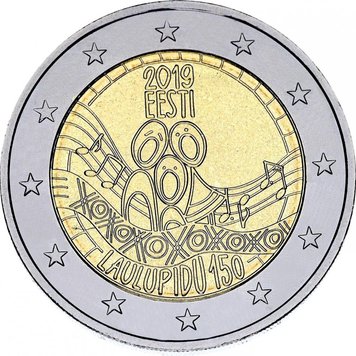 Estonia 2 euro 2019 Bimetal 150th anniversary of the first UNC song festival