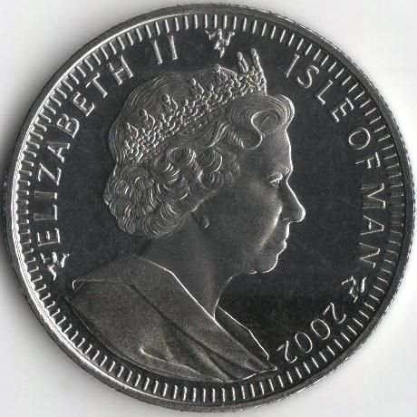 Coin Isle of Man 1 crown 2002 &ldquo;Golden Jubilee of Elizabeth II.&nbsp;Monument "UNC (KM # 1137)