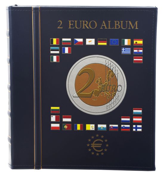 Album (folder) VISTA for 2 euro coins (4 sheets for 80 coins) with Leuchtturm case