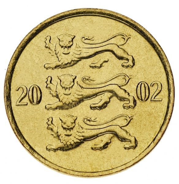 Набір монет Естонія набір з 5 монет 1991-2003 UNC 10, 20, 50 Сент, 1, 5 крон М00124 фото