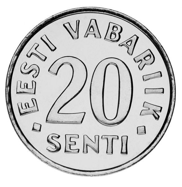 Набір монет Естонія набір з 5 монет 1991-2003 UNC 10, 20, 50 Сент, 1, 5 крон М00124 фото