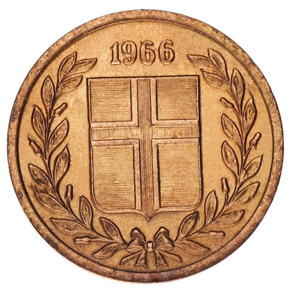 Ісландія 1 ейре 1966 F-VF М14028 фото