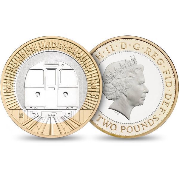 Coins set UK 2 Pound 2 Coin Set 2013 UNC 150th Anniversary of London Underground blister