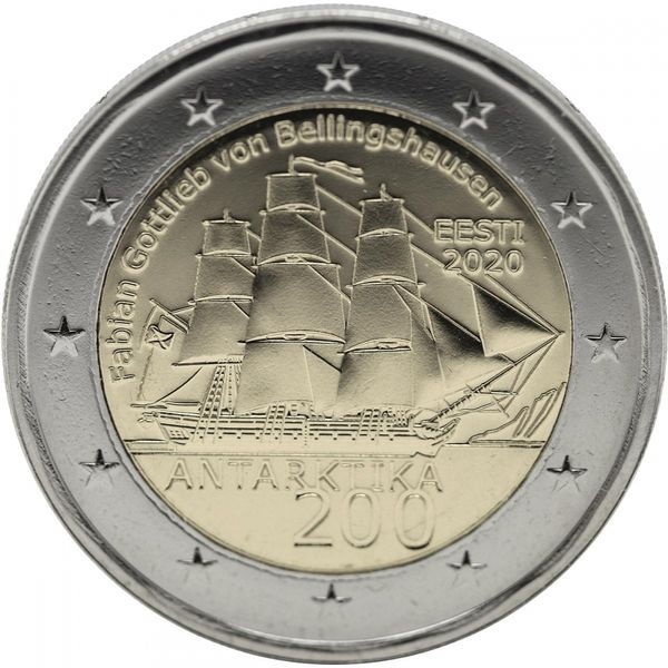 Estonia 2 euro 2020 Bimetal UNC 200th anniversary of the discovery of Antarctica Ship