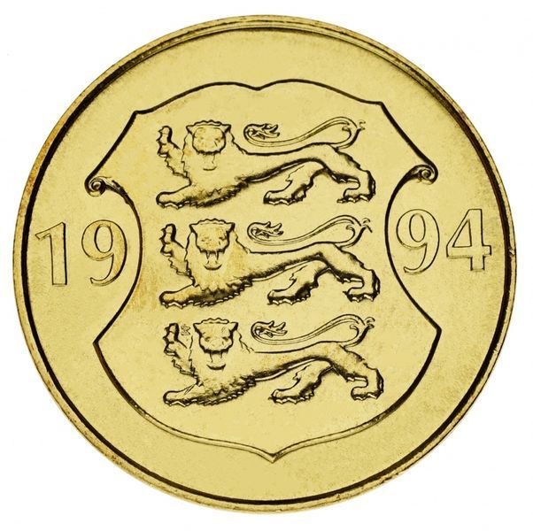 Набір монет Естонія набір з 5 монет 1991-2003 UNC 10, 20, 50 Сент, 1, 5 крон М00124 фото