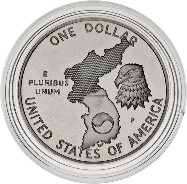 Coin USA 1 dollar 1991 Silver P Proof 38 Years of the Korean War (KM # 231)