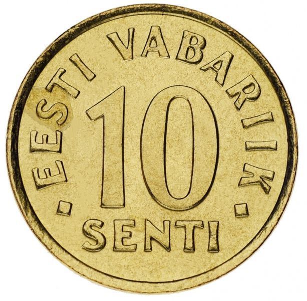 Набір монет Естонія набір з 5 монет 1991-2003 UNC 10, 20, 50 Сент, 1, 5 крон М00124 фото