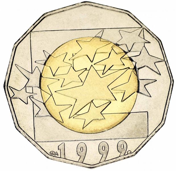 Croatia 25 kuna 1999 Bimetal AU-UNC Introduction of the euro currency into the EU