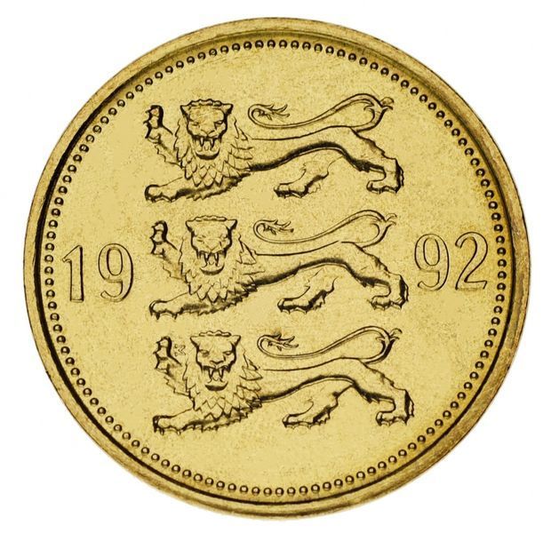 Набір монет Естонія набір з 5 монет 1991-2003 UNC 10, 20, 50 Сент, 1, 5 крон М00124 фото