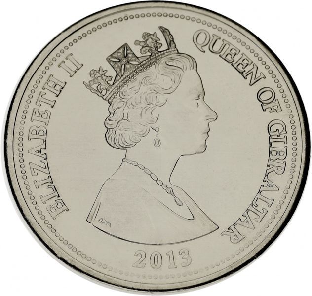 Монета Гибралтар 3 фунта 2013 UNC Утрехтский мирный договор М13812 фото