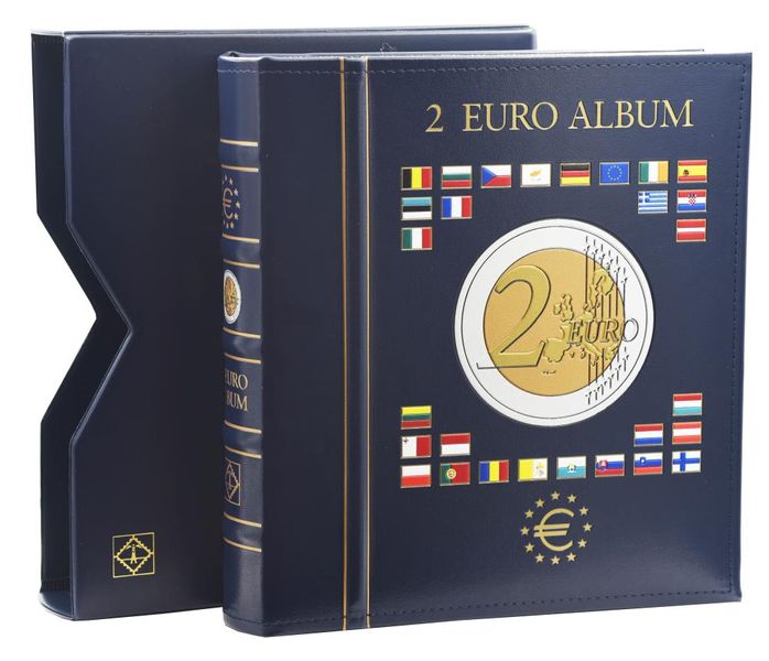 Album (folder) VISTA for 2 euro coins (4 sheets for 80 coins) with Leuchtturm case