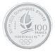 Монета Франція 100 франків 1989 Срібло Proof XVI Зимові Олімпійські ігри 1992 в Альбервілі - Гірськолижний спорт М23296 фото 2