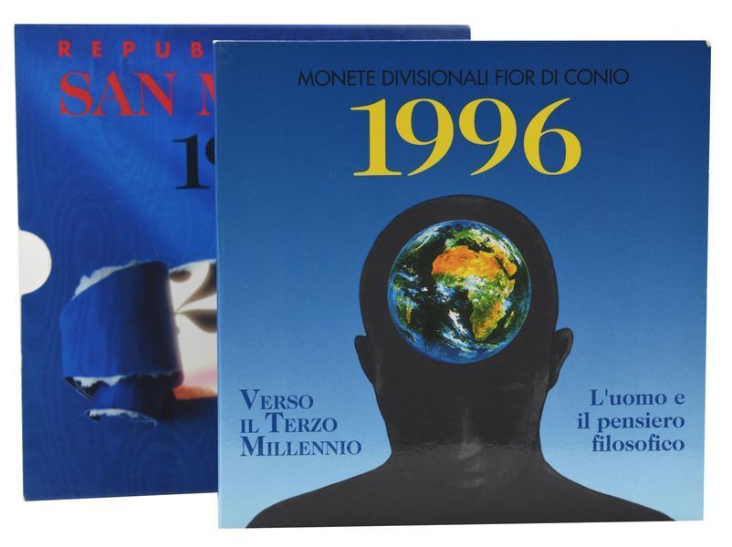 Монета Сан-Марино набір із 10 монет 1996 UNC 1, 2, 5, 10, 20, 50, 100, 200, 500, 1000 лір (срібло) М23382 фото