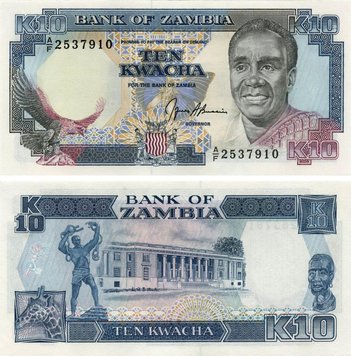 Zambia 10 kwacha 1989-1991 UNC (P31)