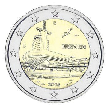 Монета Німеччина 2 євро 2026 Біметал UNC D Будинок клімату Бремергафен у м. Бремен М24379 фото
