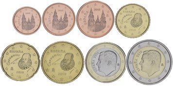 Іспанія набір з 8 монет євро 2018 UNC 1, 2, 5, 10, 20, 50 євроцентів, 1, 2 євро М09535 фото