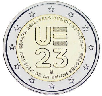 Монета Іспанія 2 євро 2023 Біметал UNC 50-річчя вступу до ЄС М17754 фото